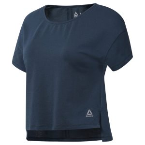 Reebok Combat Perforated Crop Top Damen - Blau - DE 203-OXT